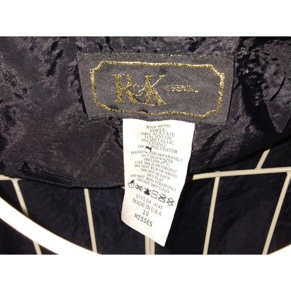Vintage 80s R&K Evenings Cropped Open Bolero Jacket Metallic Embroidered Size 10 - Picture 12 of 12
